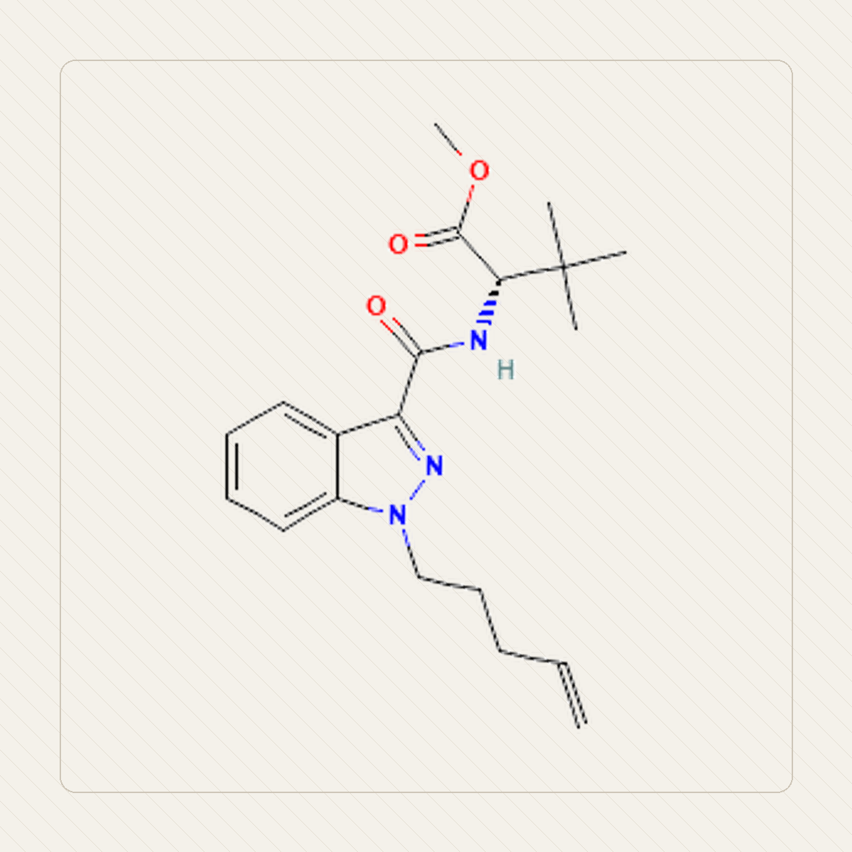 MDMB-4en-PINACA 4en-PINACA、分子構造の教育用図